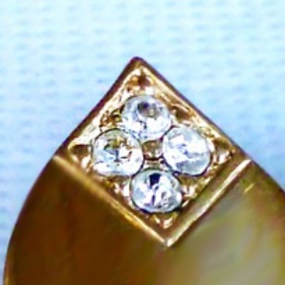 TRIFARI GOLD CRYSTAL TEARDROP PIERCED EARRINGS - Picture 3 of 4